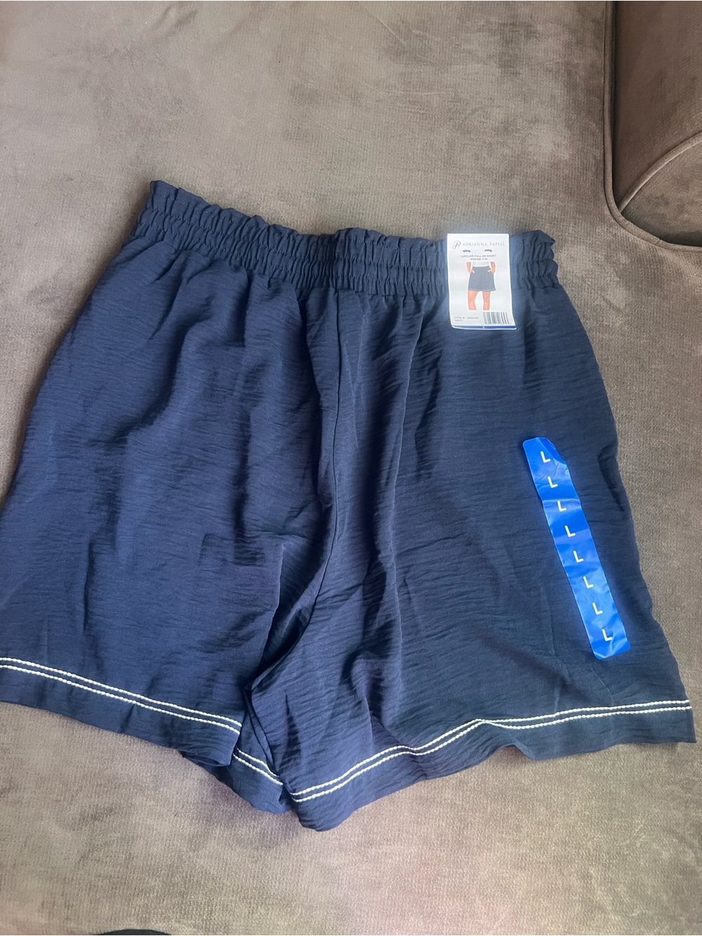 Adrianna Papell Navy Athletic Elastic-Waist Men’s Shorts